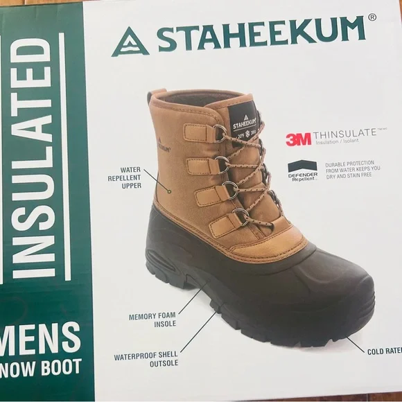 Staheekum Men's Winter Snow Boots| Waterproof Insulated Cold Rated to -20°F NEW - Picture 1 of 13